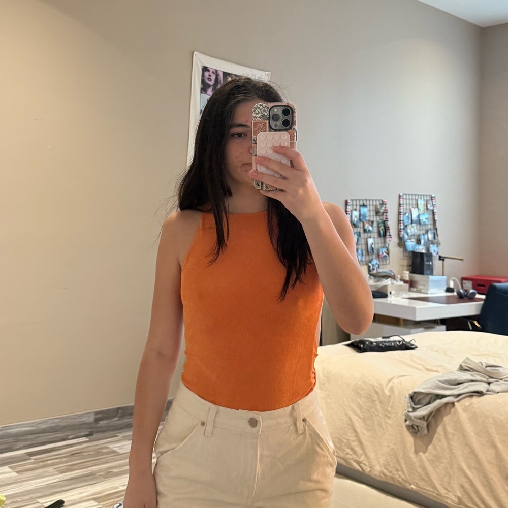 Princess Polly orange bodysuit with back cutout